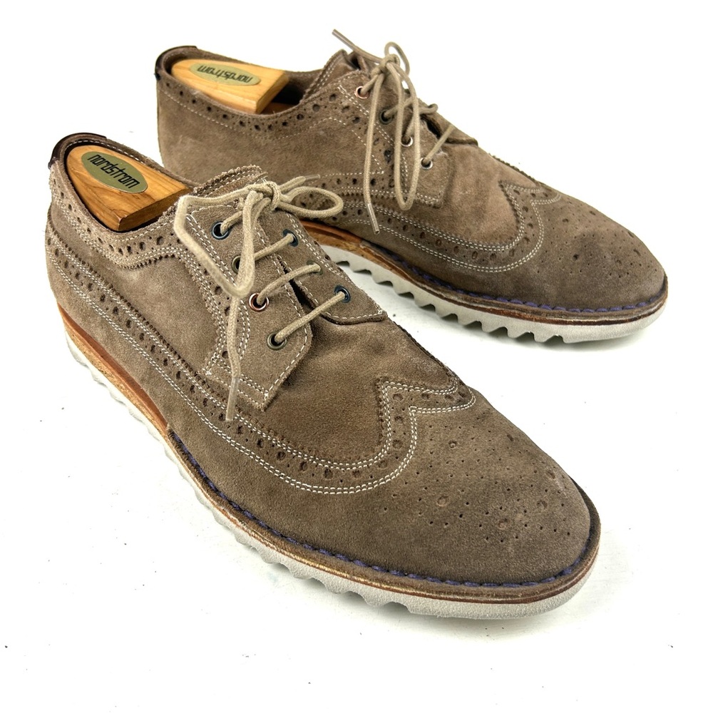 Paul Smith Tan Suede Wingtip Brogues Lace Up Dress Shoes Size 43 UK9 US 10